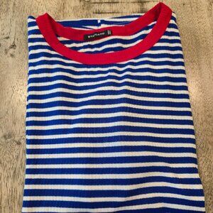 Blue and White Striped Shirt